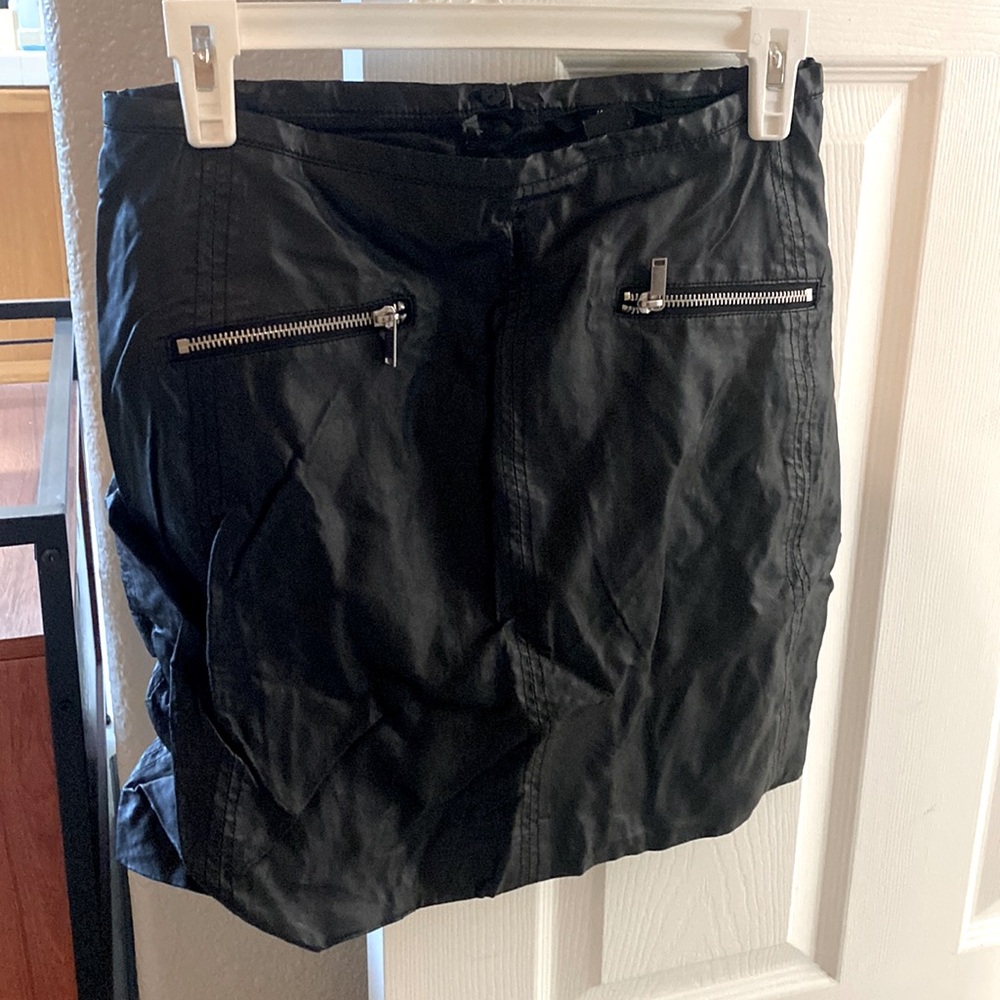 Faux leather mini skirt